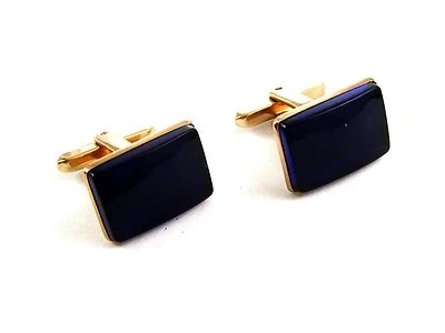 Goldtone & Blue Cufflinks by Hickok USA 04282014 - Изображение 1 из 3