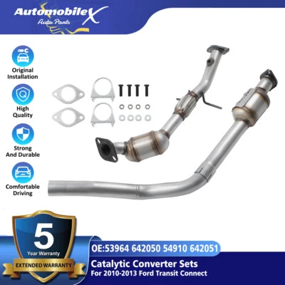 FRONT REAR Catalytic Converters Set For 2010-2013 FORD TRANSIT CONNECT 2.0L Foto 1 de 4