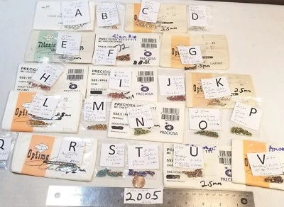 De colección Cristal 2.5mm Vidrio Estrás Checo Punta Trasera Joyería Artesanal Reparación 2005 Foto 1 de 2