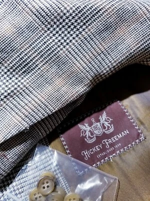 44L Hickey Freeman маяк коричневый оранжевый шелк льняной хлопок Blazer спортивная куртка - Изображение 1 из 4