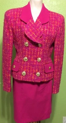 Oblada тонкий клетчатый шерсти ярко розовый юбка Blazer женщин S/4 (США), 38 (ЕС), 8 (Великобритания) - Изображение 1 из 4