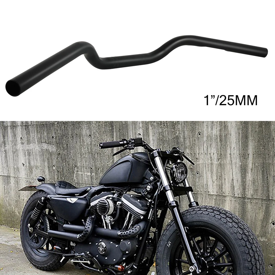 1" 25mm Motorcycle Drag Handlebar Black For Harley Sportster 883 1200 XL Iron - Image 1 of 4