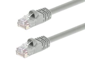 Cat5e Ethernet Patch Cable RJ45 Stranded 350Mhz Wire Crossover 24AWG 3ft Gray