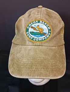 Surf Company Cap Hat Tan Snapback USA Cotton Embroidered Cocoa Beach Surf Co - Picture 1 of 5