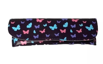 Nuevo Estuche para Anteojos Semi Duro Mariposa Púrpura Oscuro con Cierre Abatible Gancho y Lazo Foto 1 de 4