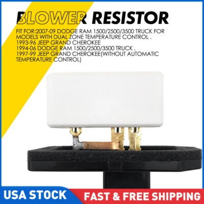 Resistencia ventilador motor soplador aire acondicionado calefacción aire acondicionado Dodge Ram 1500 2500 3500 1994-2008 Foto 1 de 4