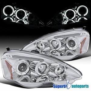 For 2002-2004 02-04 Acura RSX LED Halo Projector Headlights Replacement Pair