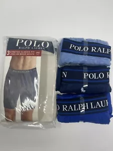 Polo Ralph Lauren Stretch Classic Fit Wicking 3-Pack Boxer Briefs Blue - Picture 1 of 2