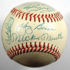 1958 New York Yankees Team Signed Baseball Autograph Auto CH Mantle / Berra +++