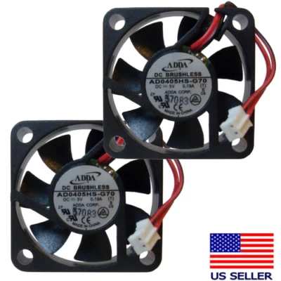 2x AddA AD0405HS-G70 40mm x 10mm 5v High Speed Mini 2-Pin Fan - Image 1 of 4