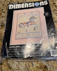 Vintage Dimensions Needle Point Kit Beautiful Carousel Horse Merry Go Round - Picture 1 of 4