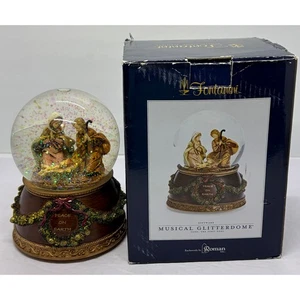 Fontanini 6” Holy Family Musical Glitterdome Nativity Snow Globe The First Noel - Picture 1 of 6