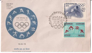 India 1972 First Day Cover 20th Summer Olympic Games Munich FDC - Picture 1 of 2
