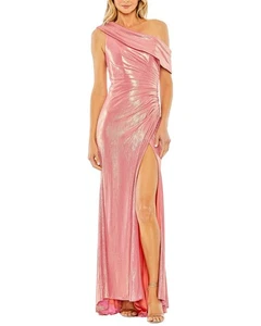 Vestido para mujer Mac Duggal asimétrico cuello acanalado lateral - Imagen 1 de 4