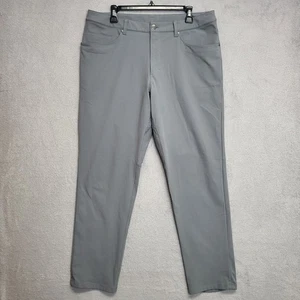 Pantalone Lululemon Uomo 36x31 Grigio ABC Vestibilità Classica Warpstreme Pantalone Casual - Foto 1 di 11