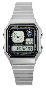 Casio Vintage Digital Edelstahl Quarz A130WE-1A Unisex Uhr - Picture 1 of 4