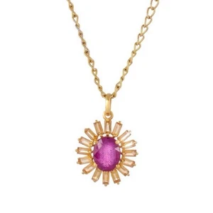 GEMS FROM JAIPUR Ruby and Citrine "Sun Burst" Pendant REDUCED - Picture 1 of 3
