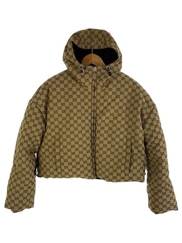 GUCCI piumino donna 36 cammello poliestere modello all over #EF AAA