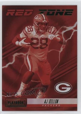 2022 Panini Playbook Red Zone Green /25 AJ Dillon #RZ-15 - Image 1 of 2
