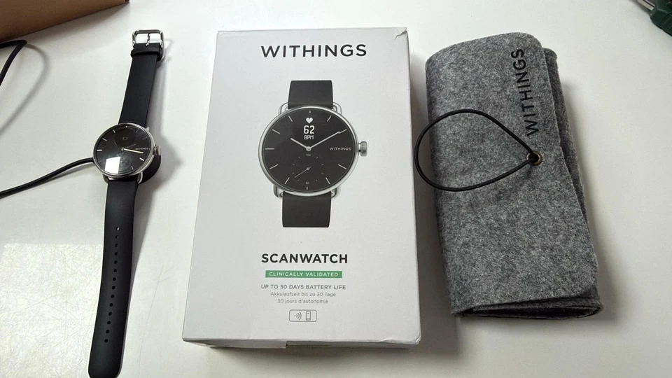 SW-0319 Withings ScanWatch Hybrid Smartwatch ‎38 mm OLED schwarz unsiex RETOURE - Bild 1 von 2
