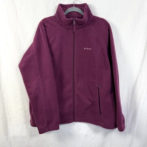 Columbia giacca pile donna taglia XXL marrone spesso manica lunga tasche zip intera - Foto 1 di 8