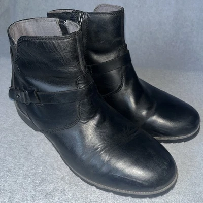 Женские байкерские ботинки Teva размер 11 Delavina черные кожаные на боковой молнии повседневные комфортные 1008009 - Изображение 1 из 4