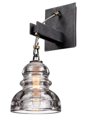 Troy Lighting B3131 Menlo Park 1 Light Wall Sconce W/ Glass Insulator Shade 14” - Image 1 of 4