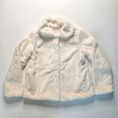 Abrigo de piel sintética para niños talla XXL 16 blanco margarita forrado satinado nuevo Foto 1 de 4