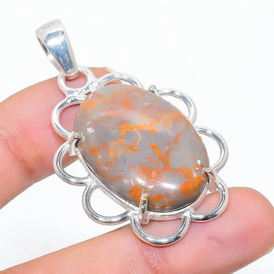 Girasole Goccia Gemma Fatto a Mano 925 Argento Sterling Ciondolo Gioielli 5cm - Immagine 1 di 4