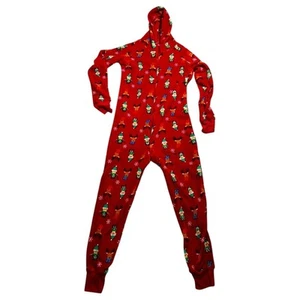Family PJs Macys Red Womens Pajamas One Piece Zipped Footed Reindeer Size Medium - Picture 1 of 6