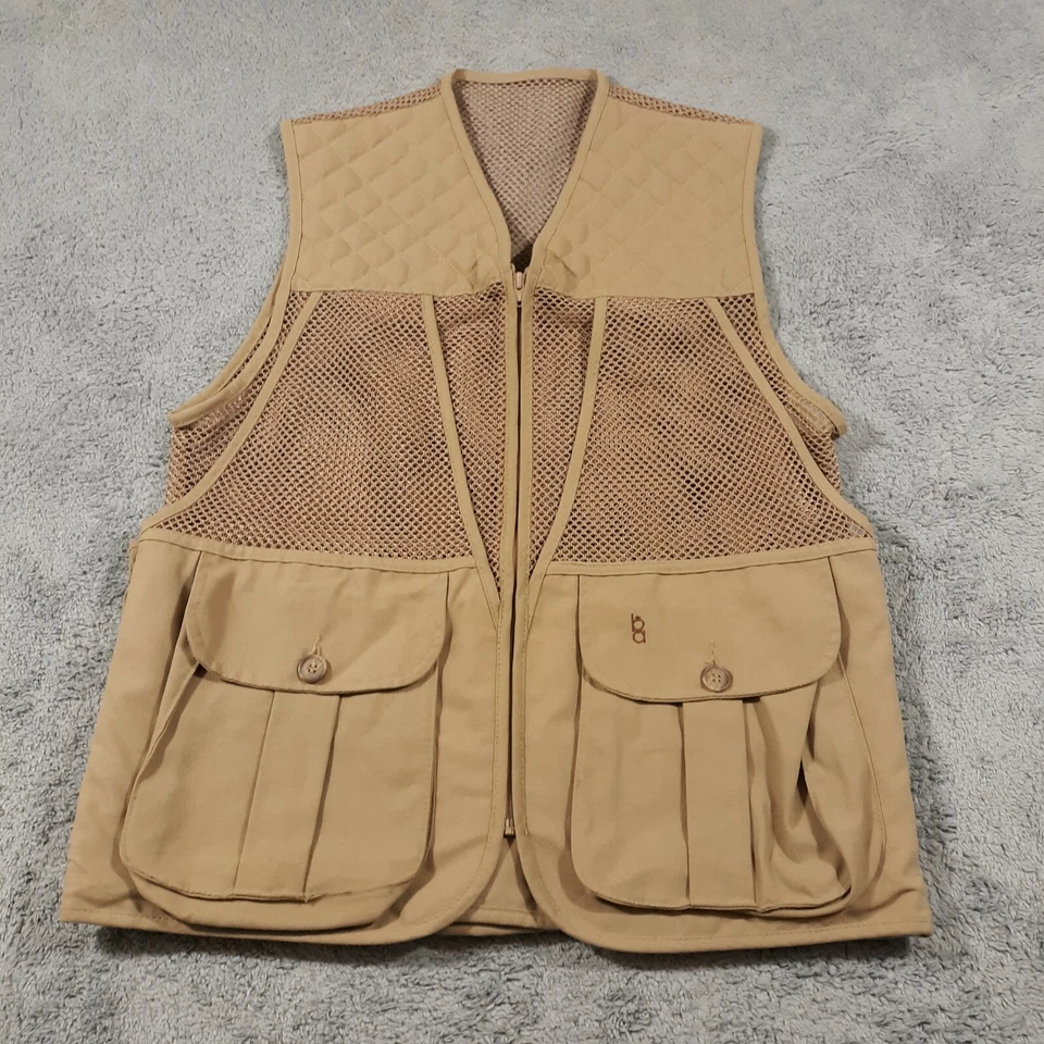Bob Allen Shooting Vest Mens Medium Canvas Mesh Hunting Pockets Zip Front - Image 1 of 4