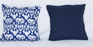 FREE SHIPPING AamiraA Handmade Blue Kantha Threaded Pillow Cushion Covers - Picture 1 of 5