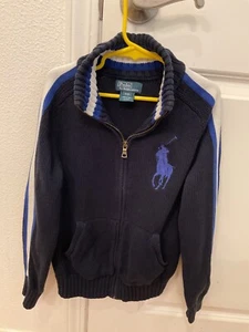 Ralph Lauren Polo Boys Navy Blue Large Pony Sweater sz 8 - Picture 1 of 3