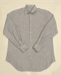 Camisa abotonada Loro Piana Italia para hombre 16-41 100 % algodón a cuadros a rayas - Imagen 1 de 11