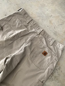 Vintage Carhartt Work wear Pants brown Men's Size 36x33 USA WIP double union - Picture 1 of 5