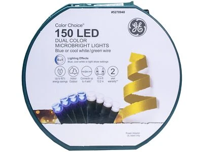 NEW! GE Color Choice 150 LED Dual Color Microbright String Lights - 8 effects - Image 1 of 4