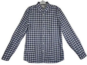 Camicia Brunello Cucinelli in flanella a quadri camicia con bottoni XL blu bianco - Foto 1 di 13