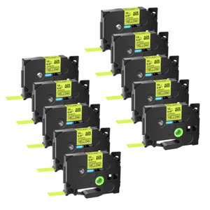 10PK Compatible con Cinta de Etiqueta Amarilla Fluorescente Brother P-Touch Tze Tz C31 - Imagen 1 de 11