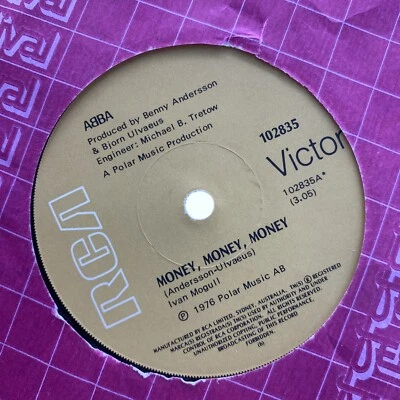 ABBA - 7"PS/Single - MONEY, MONEY, MONEY - CRAZY WORLD - 1976 - AUS PRESS  - Image 1 of 4