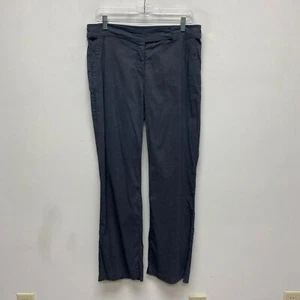 Eileen Fisher Womens Gray Mid Rise Straight Linen Blend Italian Fabric Pants 8 - Picture 1 of 10