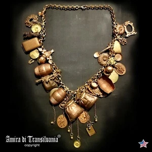 luxury jewelry necklace vintage style pendant woman antique accessories cooper - Picture 1 of 12