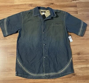 Camisa vaquera azul oxidado Sean John XXL manga corta botón delantero - Imagen 1 de 7
