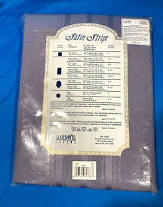 BARDWIL LINENS SATIN STRIPE 70" ROUND 100% POLY LIGHT PURPLE TABLECLOTH 070 NOS - Bild 1 von 3