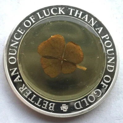 Palau 2006 Luck Four Leaf Clover 5 Dollars 1oz Silver Coin,Proof - Image 1 of 2