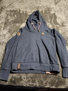 Naketano Hoodie Black Women's Medium Brave New World Pullover Hooded Sweater - Picture 1 of 14