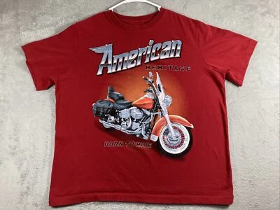 Camiseta Born To Ride Motocicleta Adulto XL American Heritage Roja Gráfica Camiseta Hombres Foto 1 de 4