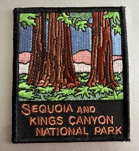 Parche cosido bordado vintage del Parque Nacional Sequoia And Kings Canyon P295a - Imagen 1 de 4