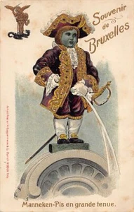 Belgique - BRUXELLES - Manneken Pis - En grande tenue - Carte gaufrée - Ed. H. G - Picture 1 of 2
