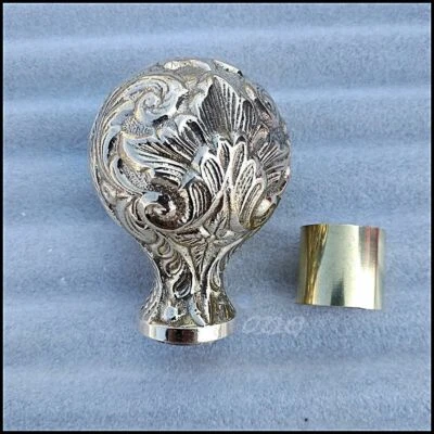 MANGO DE BASTÓN CON CABEZA DE PERILLA DE LATÓN PARA BASTÓN DE MADERA VINTAGE REGALO SÓLIDO Foto 1 de 2