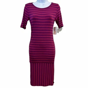 Vestido LuLaRoe para mujer rosa y púrpura manga múltiple talla XS Julia NUEVO - Imagen 1 de 9